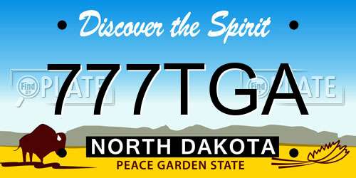 777TGA North Dakota License Plate