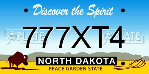 777XT4 North Dakota License Plate