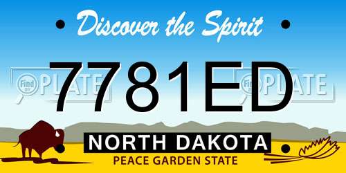 7781ED North Dakota License Plate