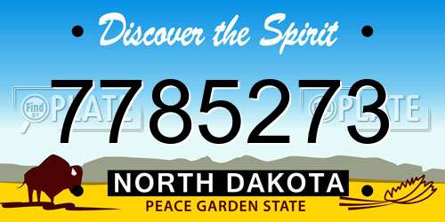 7785273 North Dakota License Plate