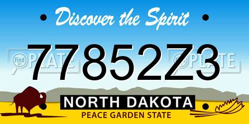 77852Z3 North Dakota License Plate