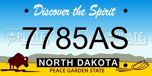 7785AS North Dakota License Plate
