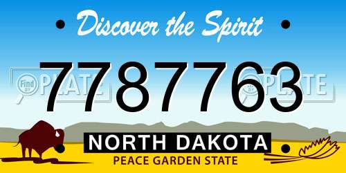 7787763 North Dakota License Plate