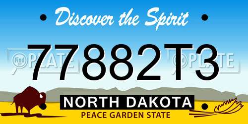 77882T3 North Dakota License Plate