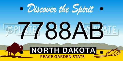 7788AB North Dakota License Plate