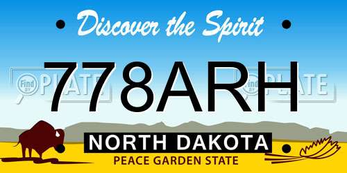 778ARH North Dakota License Plate