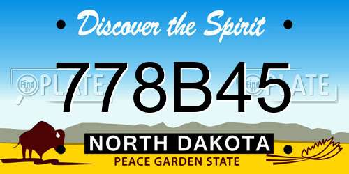 778B45 North Dakota License Plate