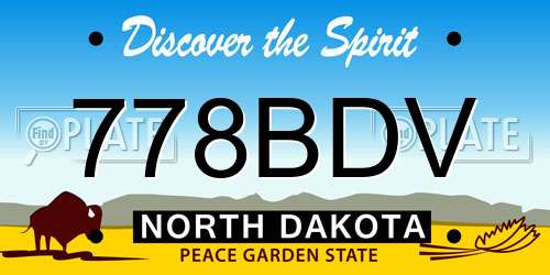 778BDV North Dakota License Plate