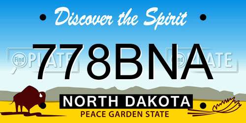 778BNA North Dakota License Plate