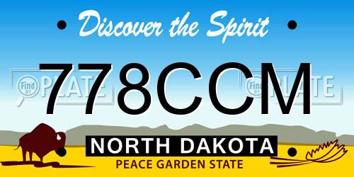 778CCM North Dakota License Plate