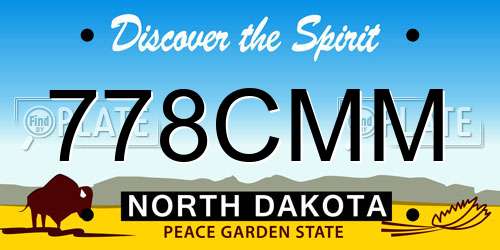 778CMM North Dakota License Plate