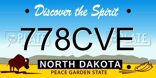778CVE North Dakota License Plate