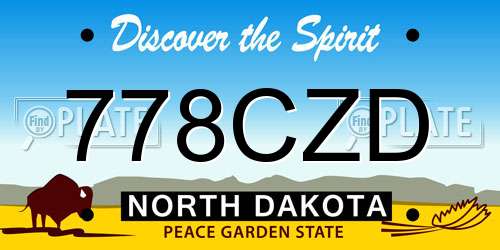 778CZD North Dakota License Plate