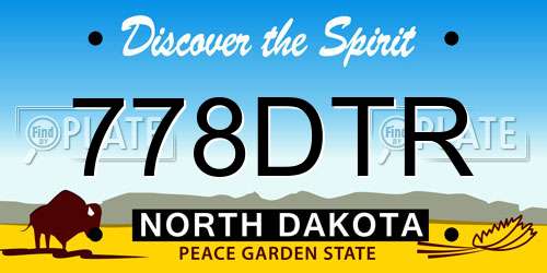 778DTR North Dakota License Plate