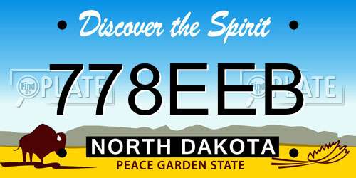 778EEB North Dakota License Plate