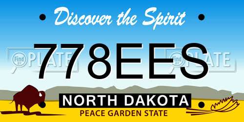 778EES North Dakota License Plate
