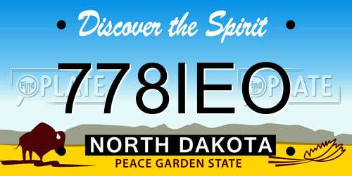 778IEO North Dakota License Plate