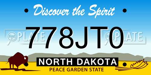 778JT0 North Dakota License Plate