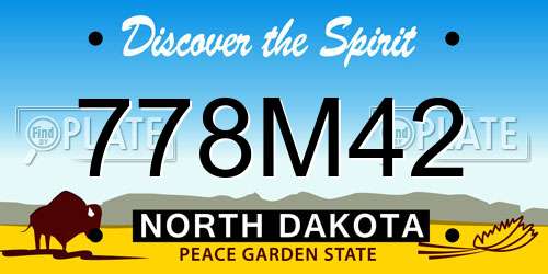 778M42 North Dakota License Plate