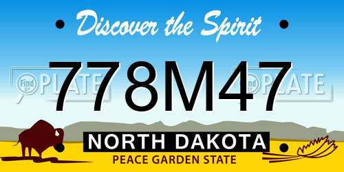 778M47 North Dakota License Plate