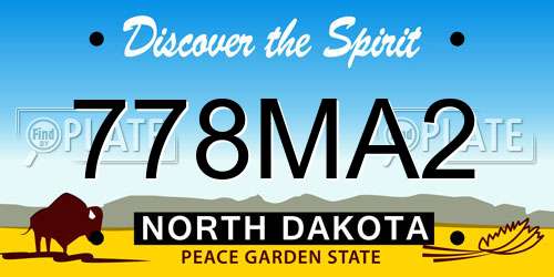 778MA2 North Dakota License Plate