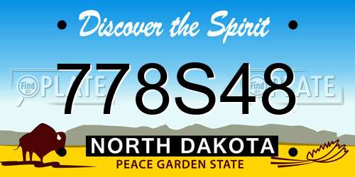 778S48 North Dakota License Plate