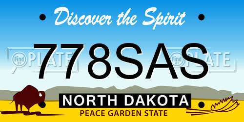 778SAS North Dakota License Plate