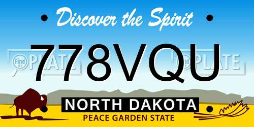 778VQU North Dakota License Plate