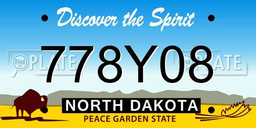 778Y08 North Dakota License Plate