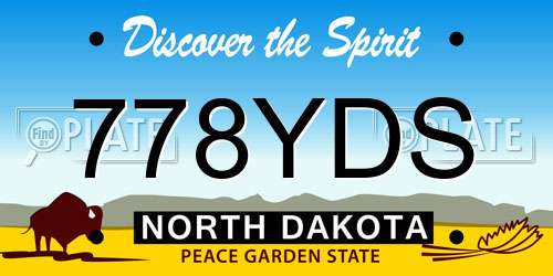 778YDS North Dakota License Plate