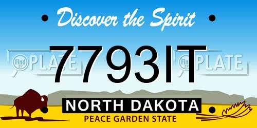 7793IT North Dakota License Plate