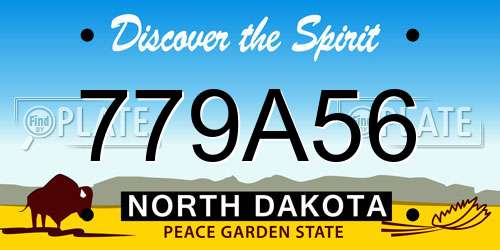 779A56 North Dakota License Plate