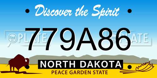 779A86 North Dakota License Plate