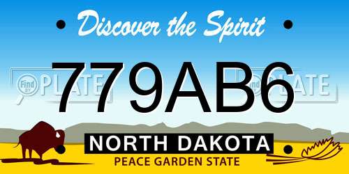 779AB6 North Dakota License Plate
