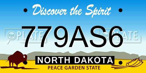 779AS6 North Dakota License Plate
