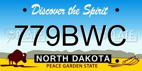 779BWC North Dakota License Plate