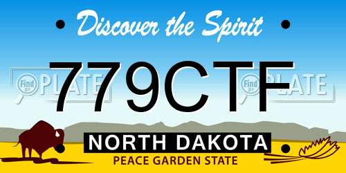 779CTF North Dakota License Plate