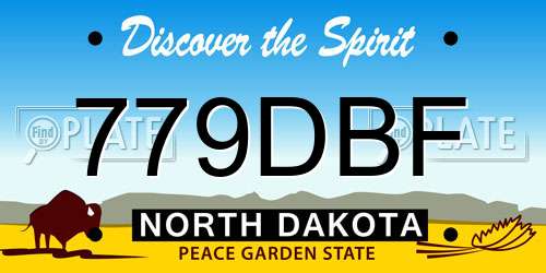 779DBF North Dakota License Plate