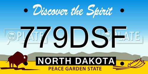 779DSF North Dakota License Plate