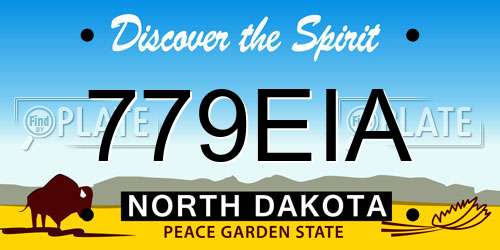 779EIA North Dakota License Plate