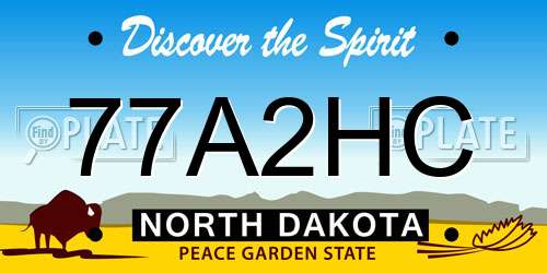 77A2HC North Dakota License Plate