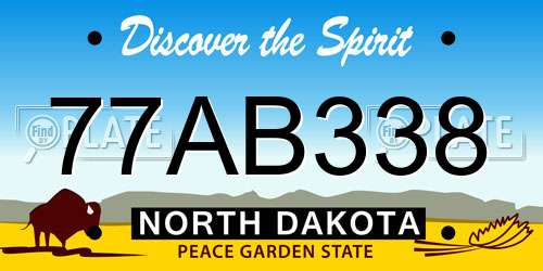 77AB338 North Dakota License Plate