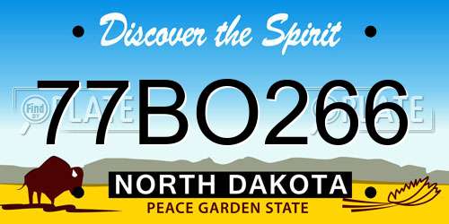 77BO266 North Dakota License Plate