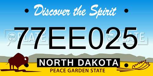 77EE025 North Dakota License Plate