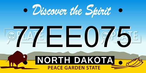 77EE075 North Dakota License Plate