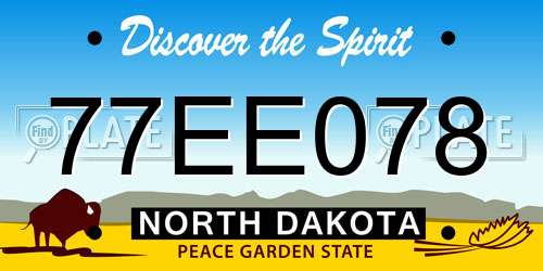 77EE078 North Dakota License Plate