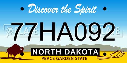 77HA092 North Dakota License Plate