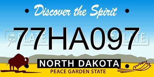 77HA097 North Dakota License Plate