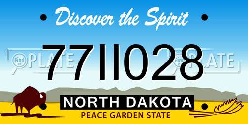 77II028 North Dakota License Plate