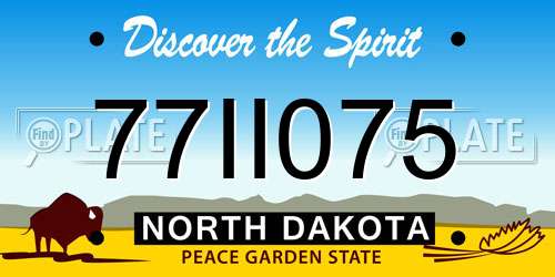 77II075 North Dakota License Plate